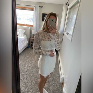 Gorgeous White Lulus Lace Dress